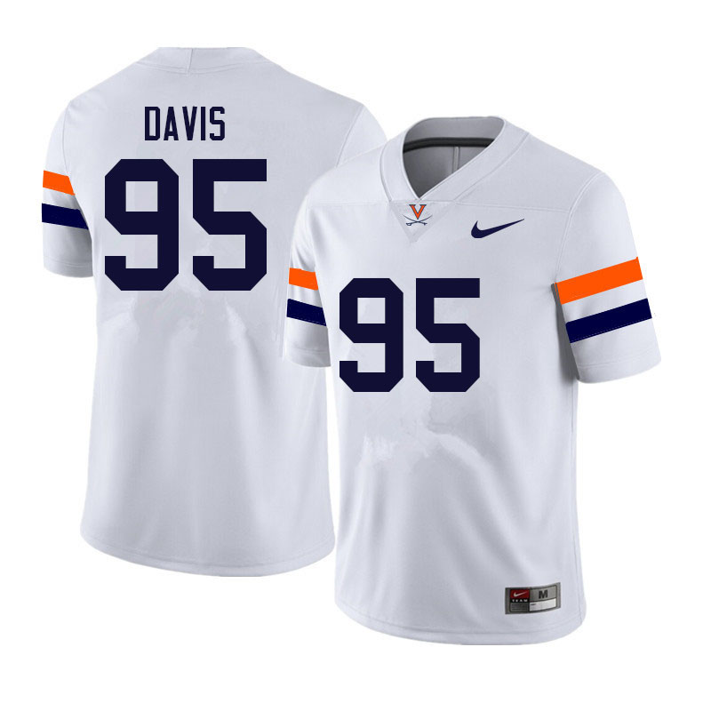 Men #95 Devontae Davis Virginia Cavaliers College Football Jerseys Sale-White - Click Image to Close
